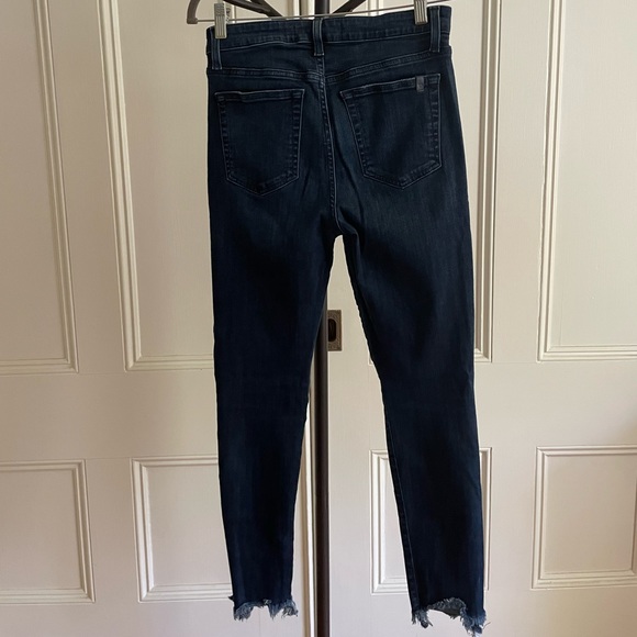 Joe’s High Rise Skinny Ankle Jeans. “Shark Bite” Hem. Size 27. Dark Blue. - Picture 2 of 10